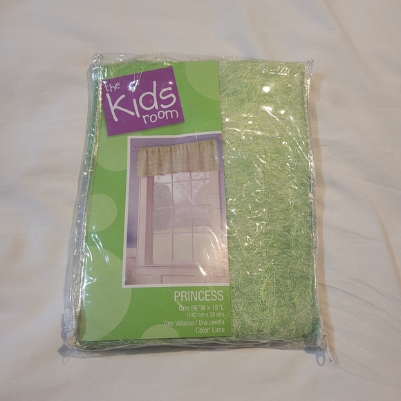 Lime green valance New window treatment decor fringe fuzzy - Picture 4 of 8